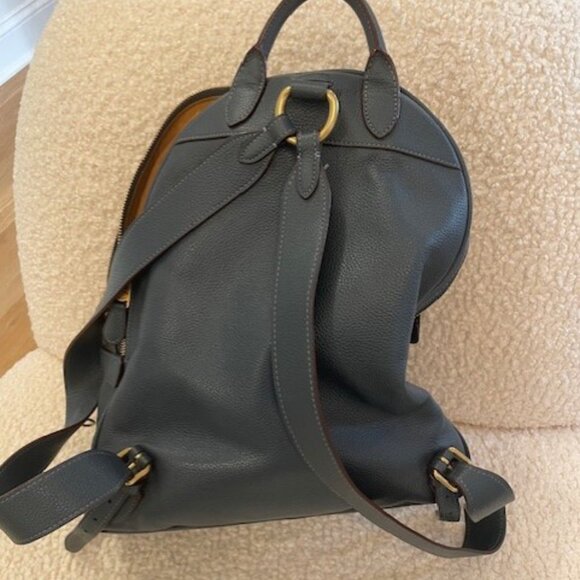 Coach Backpack-Blue Pebble Texture Leather - Picture 2 of 3